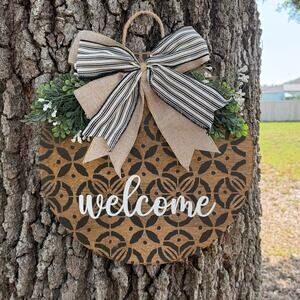 Handmade Front Door Welcome Round